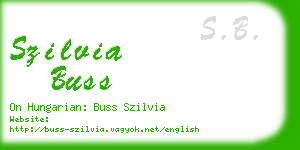 szilvia buss business card